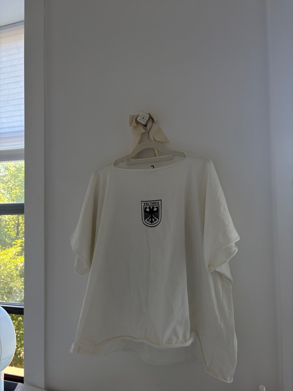 Yeezy Cream Short Sleeve Tee with Black Crest